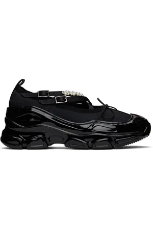 Simone Rocha Black Beaded Tracker Ballerina Sneakers