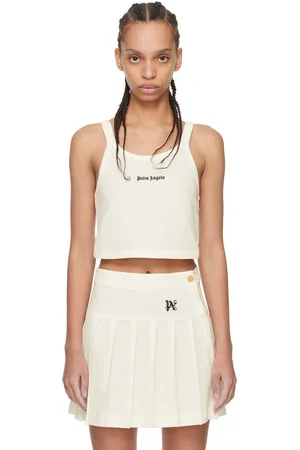 Palm Angels Off-White Embroidered Tank Top
