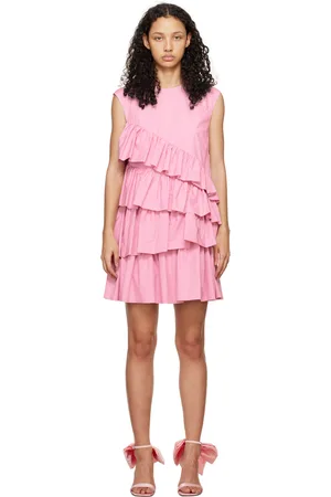 Msgm Pink Tiered Minidress