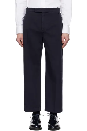 Thom Browne Navy Cotton Twill Utility Trousers