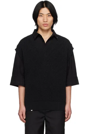 C2H4 Black V-Neck Vest