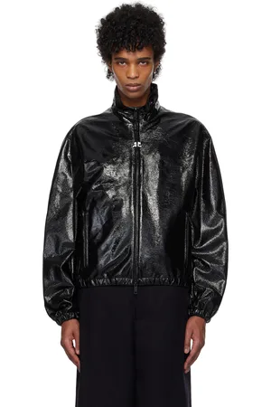 Courrèges Black Tracksuit Vinyl Bomber Jacket
