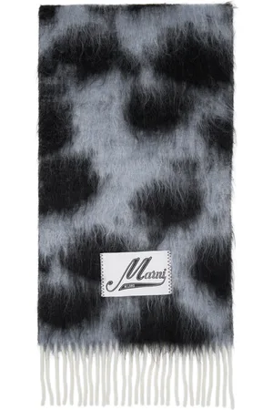 Marni Blue & Black Wool & Mohair Scarf