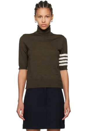 Thom Browne Green 4-Bar Turtleneck