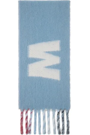 Marni Blue & Red Maxi Logo Scarf