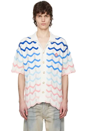 Casablanca Multicolor Gradient Wave Crochet Shirt