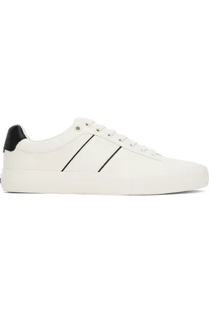 HUGO BOSS Off-White Faux-Leather Sneakers