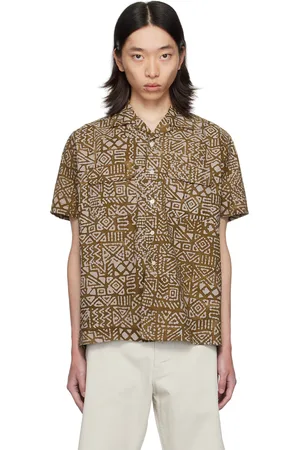 Beams Brown Batik Print Shirt