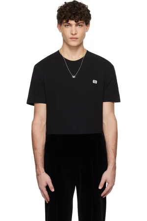 VALENTINO Black Cotton VLogo Patch T-shirt