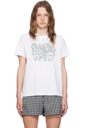 Ganni White Love Cats T-Shirt