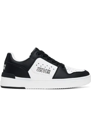 VERSACE White & Black Logo Starlight Sneakers