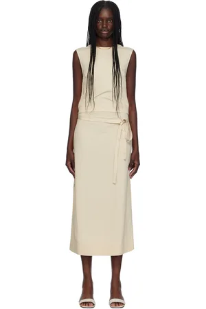 Totême Off-White Fluid Tie-Waist Maxi Dress