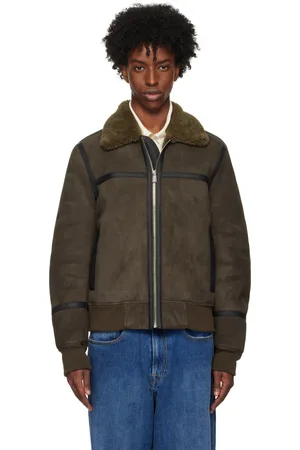 Paul Smith Brown Zip Shearling Jacket