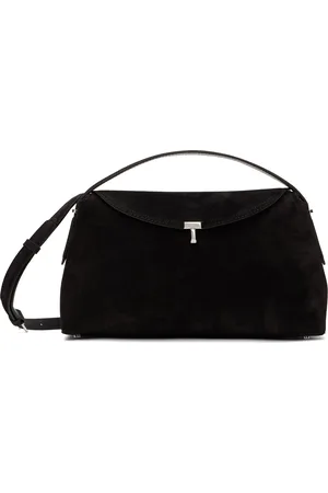 Totême Brown T-Lock Suede Top Handle Bag