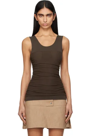 Paloma Wool Brown Vichyl Tank Top