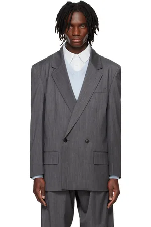 SYSTEM Gray Oversized Double Blazer