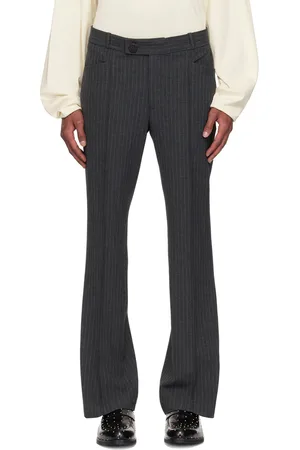 Ernest W. Baker Gray Pin Stripe Flare Trousers