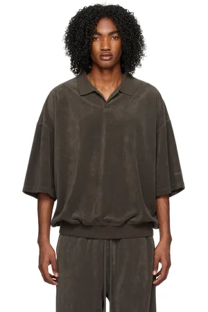 FEAR OF GOD Gray Single-Button Polo