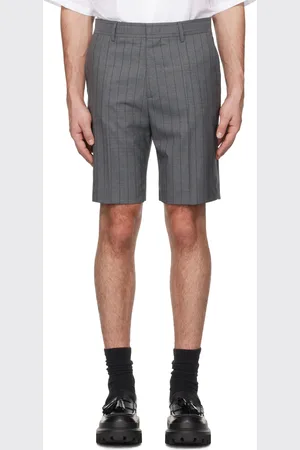 Moschino Gray Wool Pinstripe Shorts