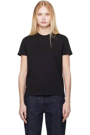 Moncler Black Embroidered Tonal Logo T-shirt
