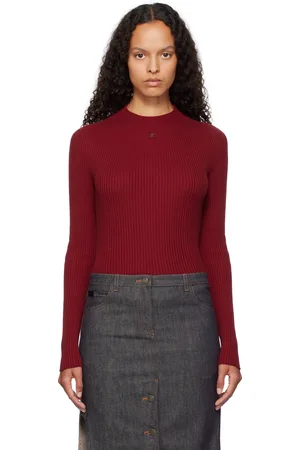 Courrèges Red Long Sleeved Solar Sweater