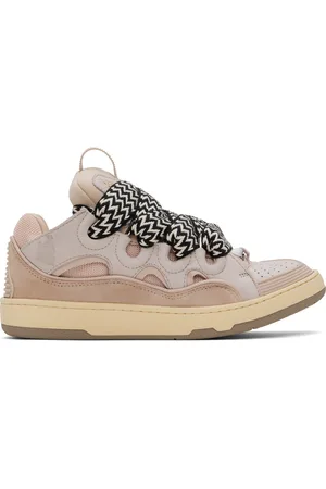 Lanvin Pink Leather Curb Sneakers