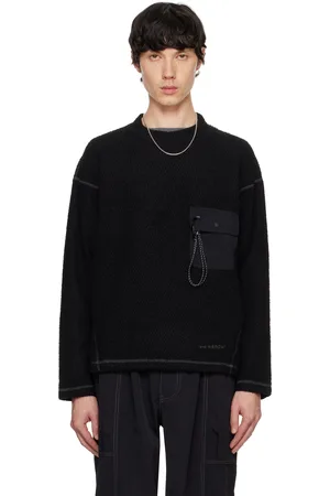 and wander Black Re Wool JQ Crewneck Sweater