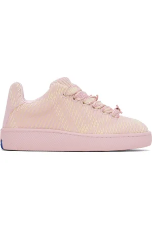Burberry Pink Check Knit Box Sneakers