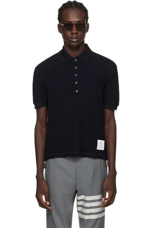 Thom Browne Navy Button Polo