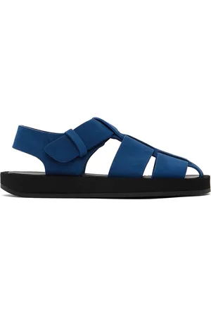 The Row Kids Blue Fisherman Sandals