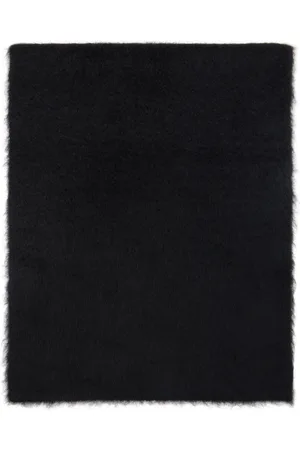 Totême Black Alpaca Knit Scarf