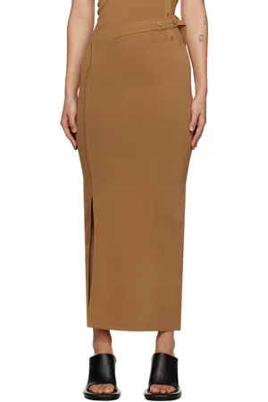 SIR Brown Nadja Button Maxi Skirt