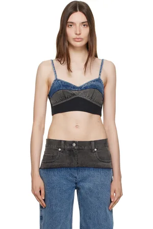 3.1 Phillip Lim Blue & Gray Paneled Denim Tank Top