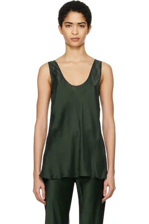 Silk Laundry Green Scoop Neck Tank Top