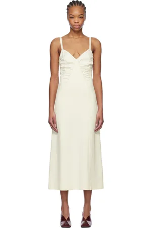 Jil Sander Off-White Sleeveless Midi Dress