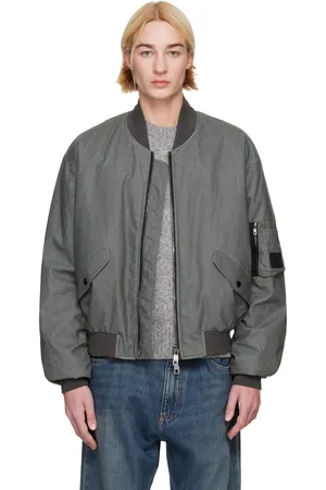 Dolce & Gabbana Gray Oversize Linen Bomber Jacket