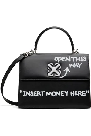 OFF-WHITE Black Jitney 2.8 Top Handle Quote Bag