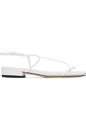 Studio Amelia White Cross Front Flat Sandals
