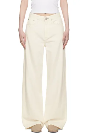 RAG&BONE Off-White Featherweight Logan Wide-Leg Jeans