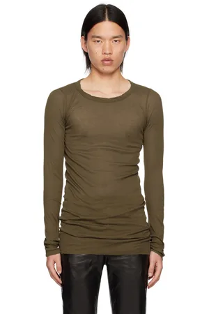 Rick Owens Khaki Porterville Rib Long Sleeve T-Shirt