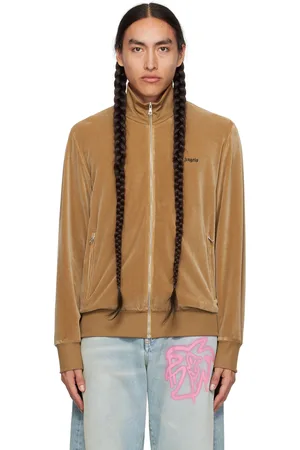 Palm Angels Beige Embroidered Track Jacket