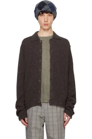 OUR LEGACY Brown Evening Polo Cardigan