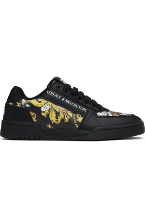 VERSACE Black Outline Barocco Brooklyn Sneakers