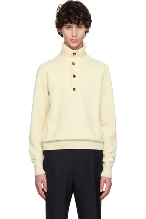 Tom Ford Off-White Button Turtleneck
