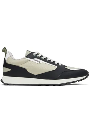 HUGO BOSS Black & Beige Mixed-Material Ripstop & Faux-Leather Sneakers