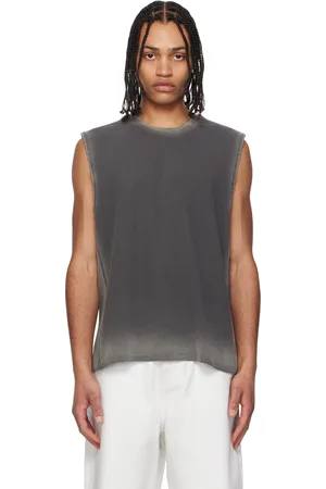 Coor Gray Faded-Wash Crewneck Tank Top
