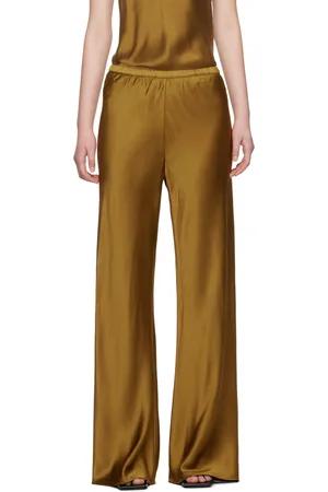 Silk Laundry Tan Bias-Cut Lounge Pants