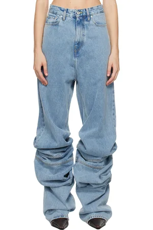 Y / PROJECT Blue Draped Cuff Jeans