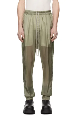 Rick Owens Green Hollywood Drawstring Long Trousers