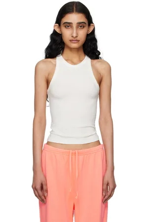 SKIMS Off-White Cotton Jersey Crew Neck Tank Top